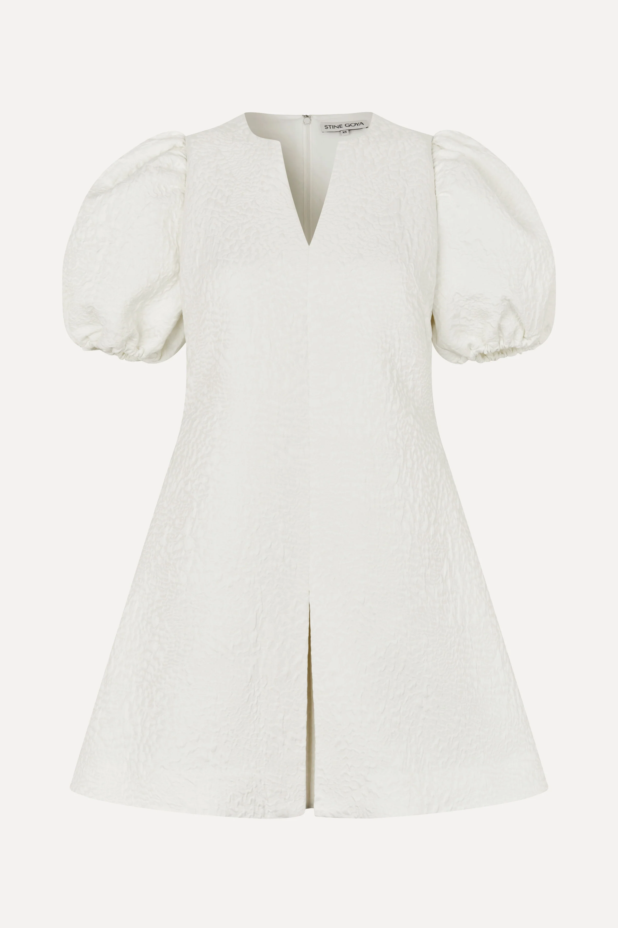 Angled Pleat Mini Dress - Artist Flower Relief - Image 3