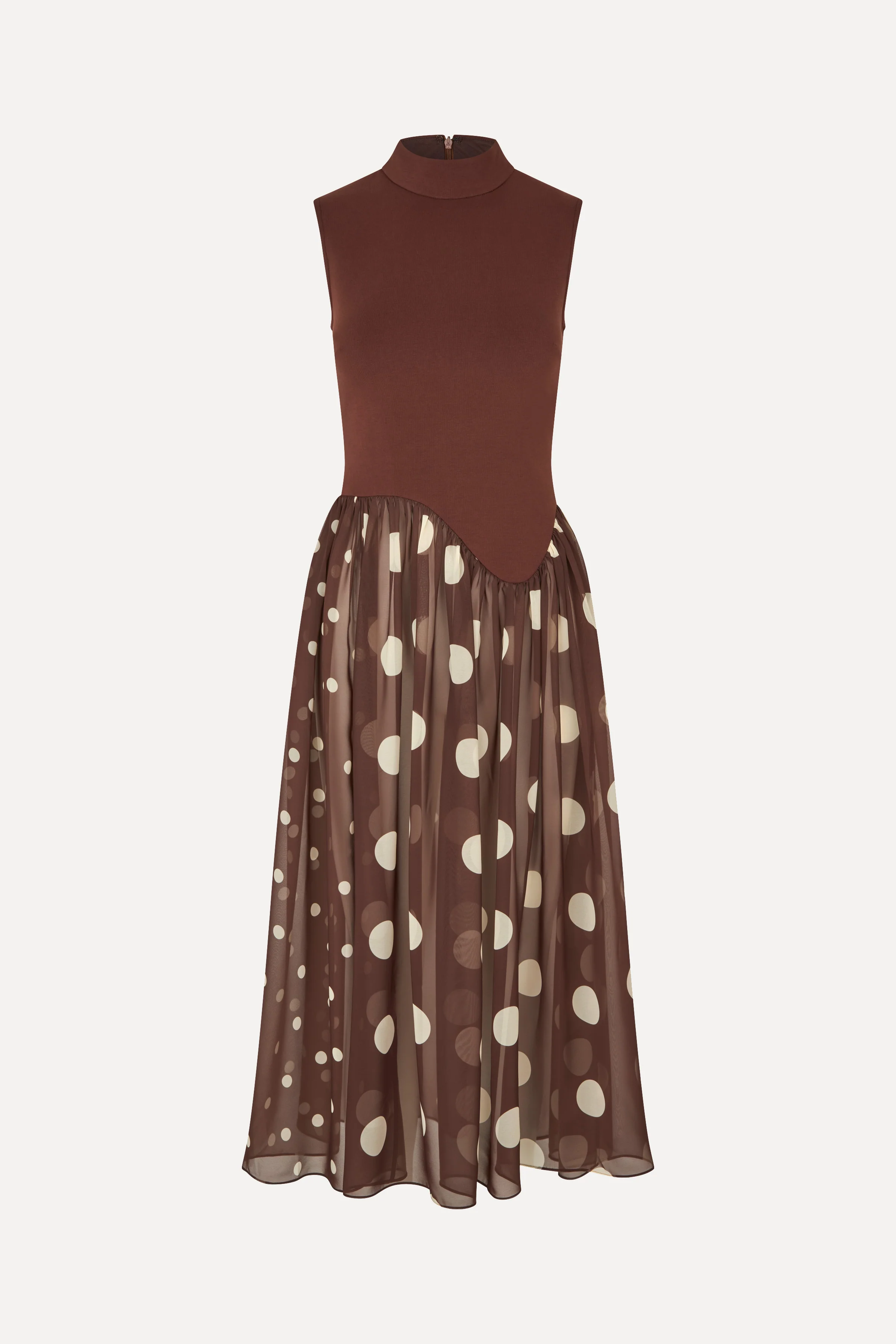 Asymmetrical Draped Dress - Artist Blurry Dots - Image 3