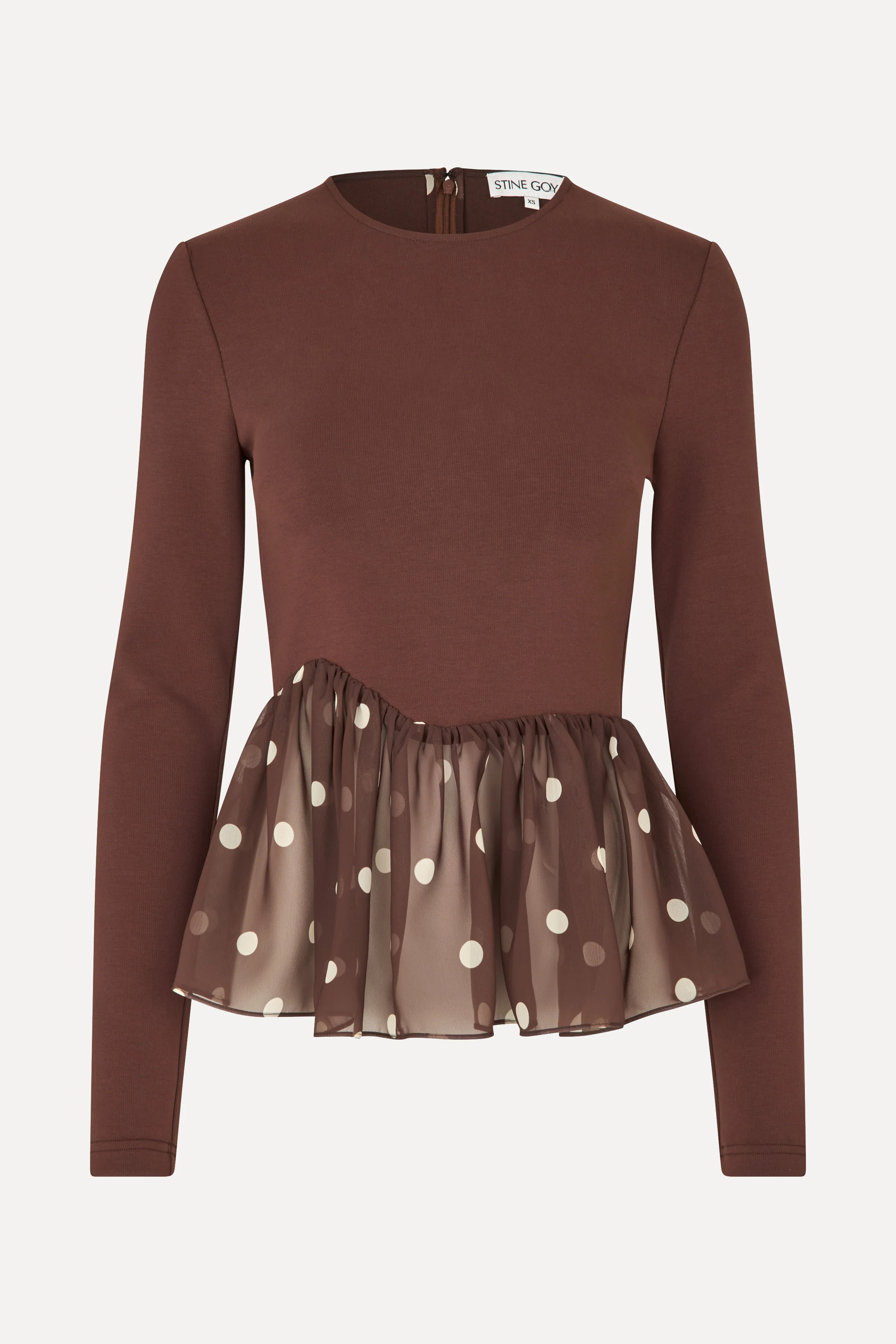 Asymmetrical Draped Top - Artist Blurry Dots - Image 3