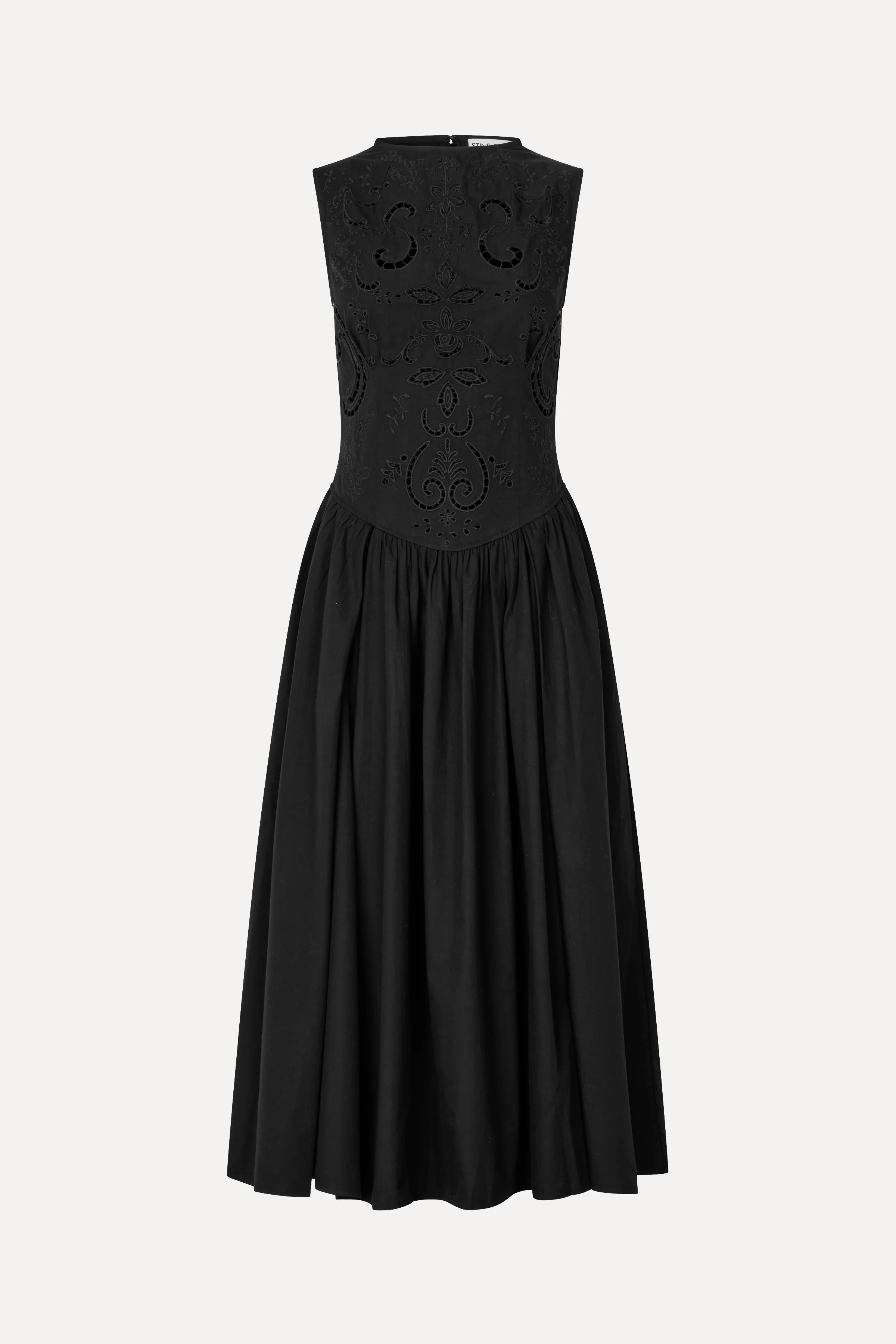Embroidered Midi Dress - Broderie Anglaise - Image 4