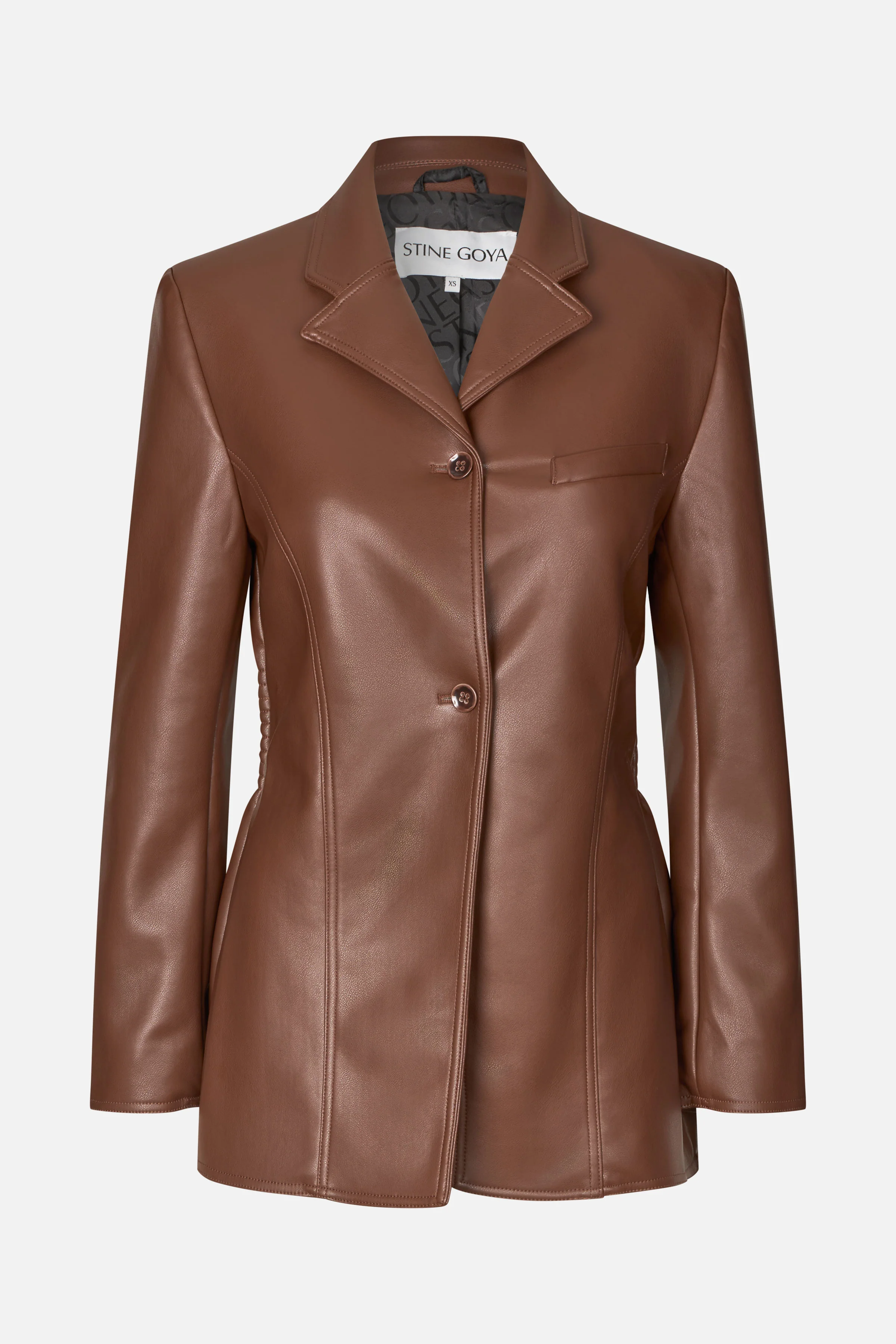 Fitted Single Breasted Jacket - Cocoa - Image 3