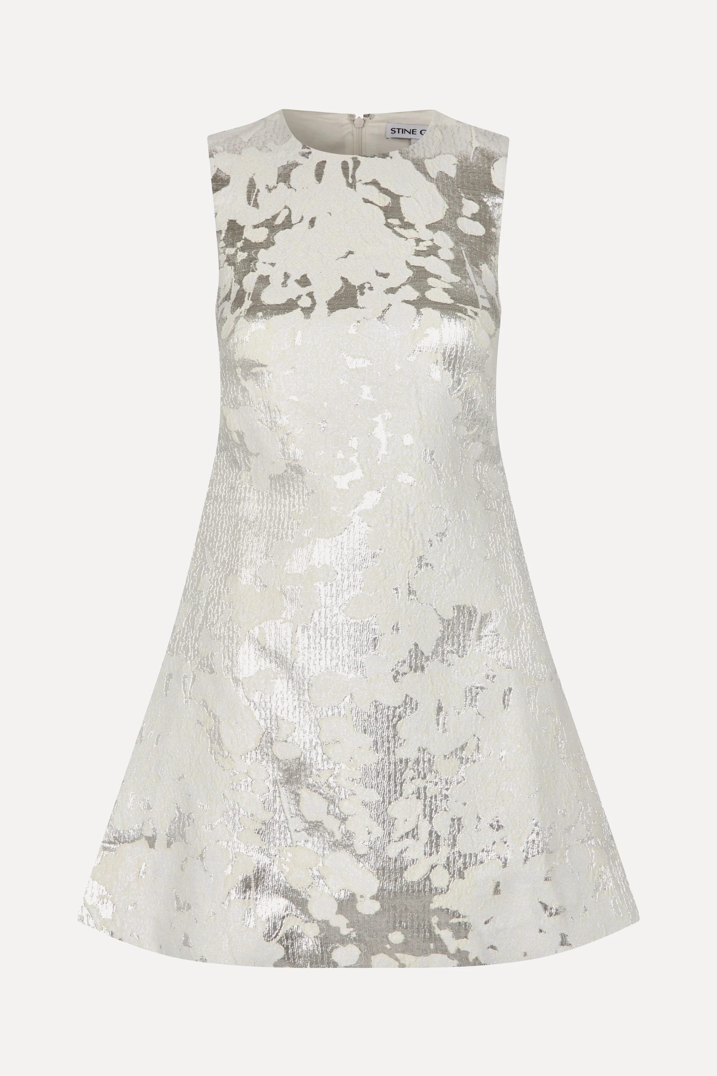 Kick Pleat Mini Dress - Lurex Garden - Image 3