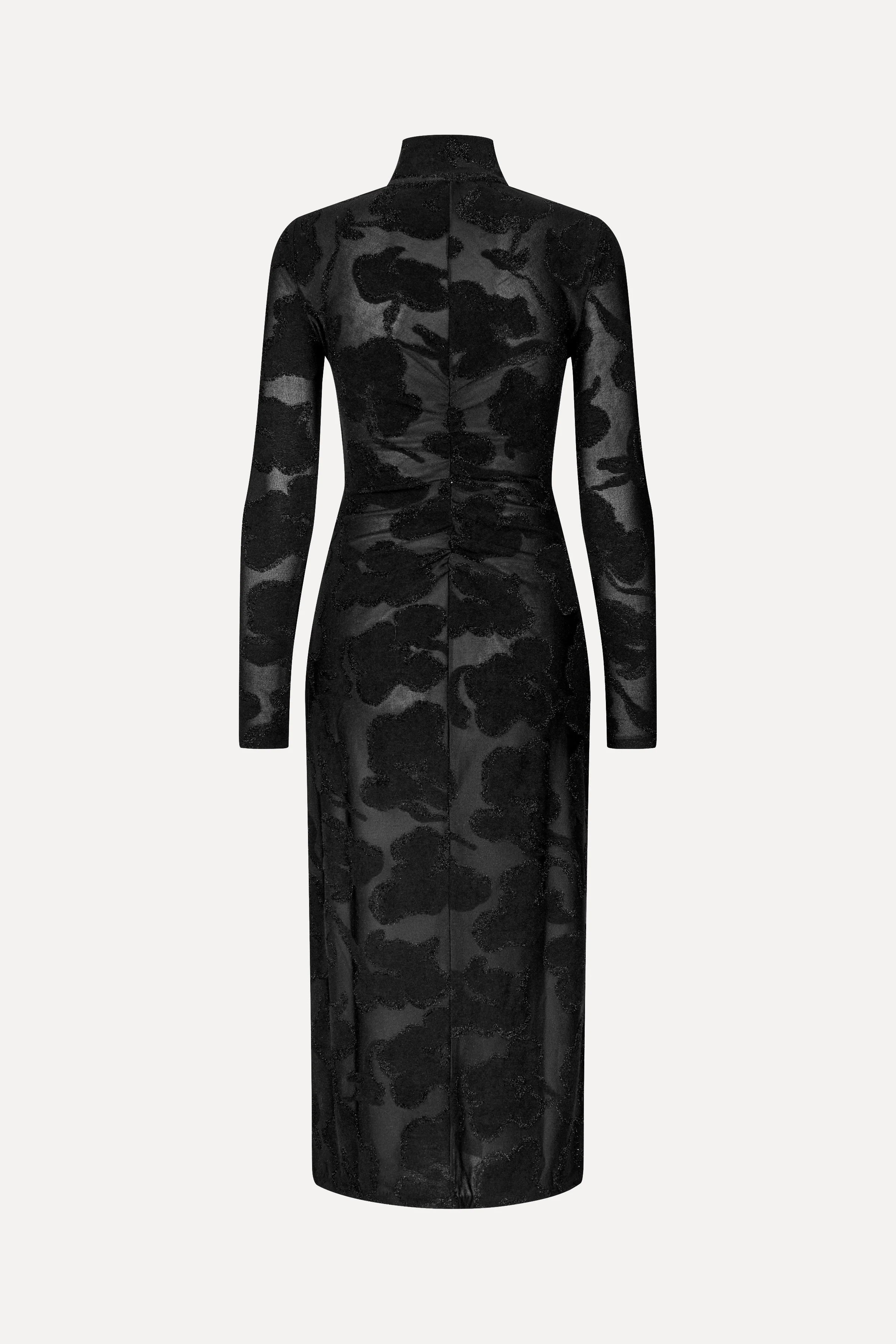Long Sleeve Zip Dress - Black Petunias - Image 4