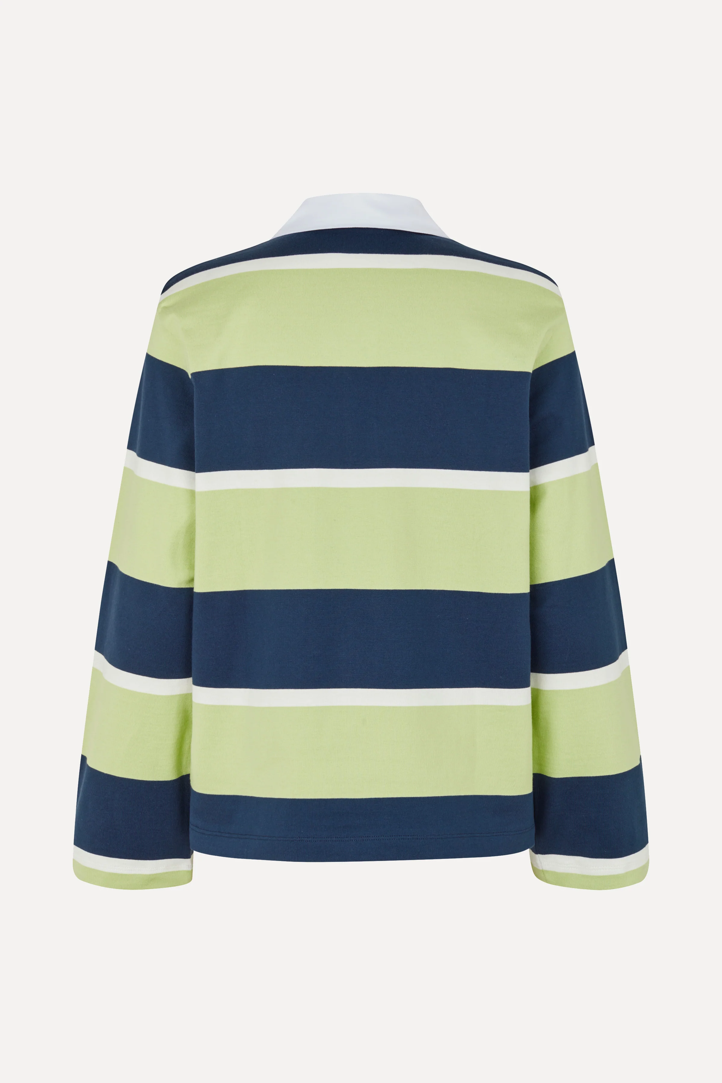 Polo Long Sleeve Top - Yellow and Navy Blue Stripes - Image 4